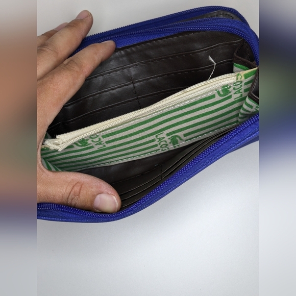 Lacoste Women's Long Navy Blue Zip Around Wallet - Picture 3 of 6